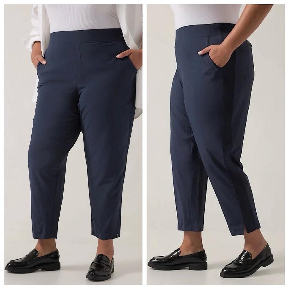 Athleta Navy Cropped Slim Ankle Pants
